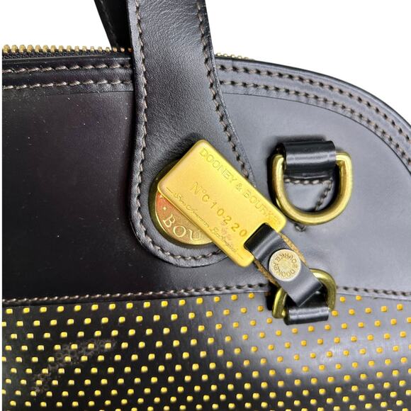 Dooney & Bourke Vintage Cabriolet Satchel Purse Blck Leather Gold Trim Old Money - Picture 5 of 8